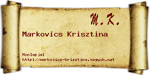 Markovics Krisztina névjegykártya